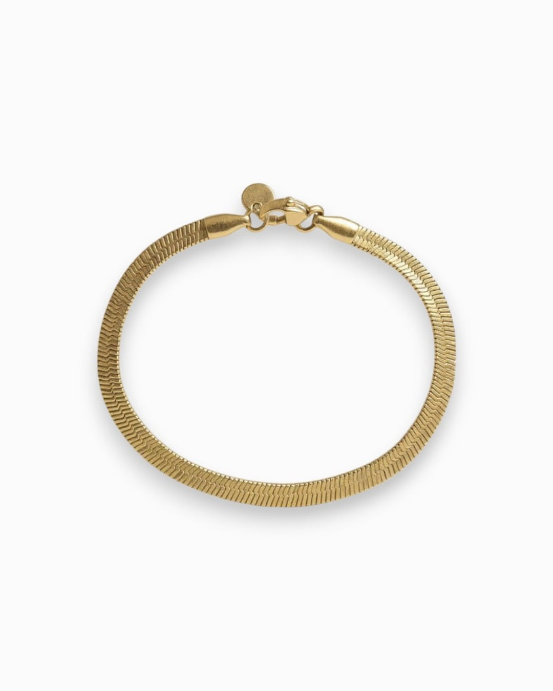 Waterproof Gold Snake chain bracelet on a white background