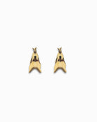Gold Hoop Earrings Viewed Side on on a white background