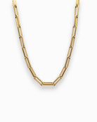 Waterproof 18k Gold Paperclip Chain necklace on a white background