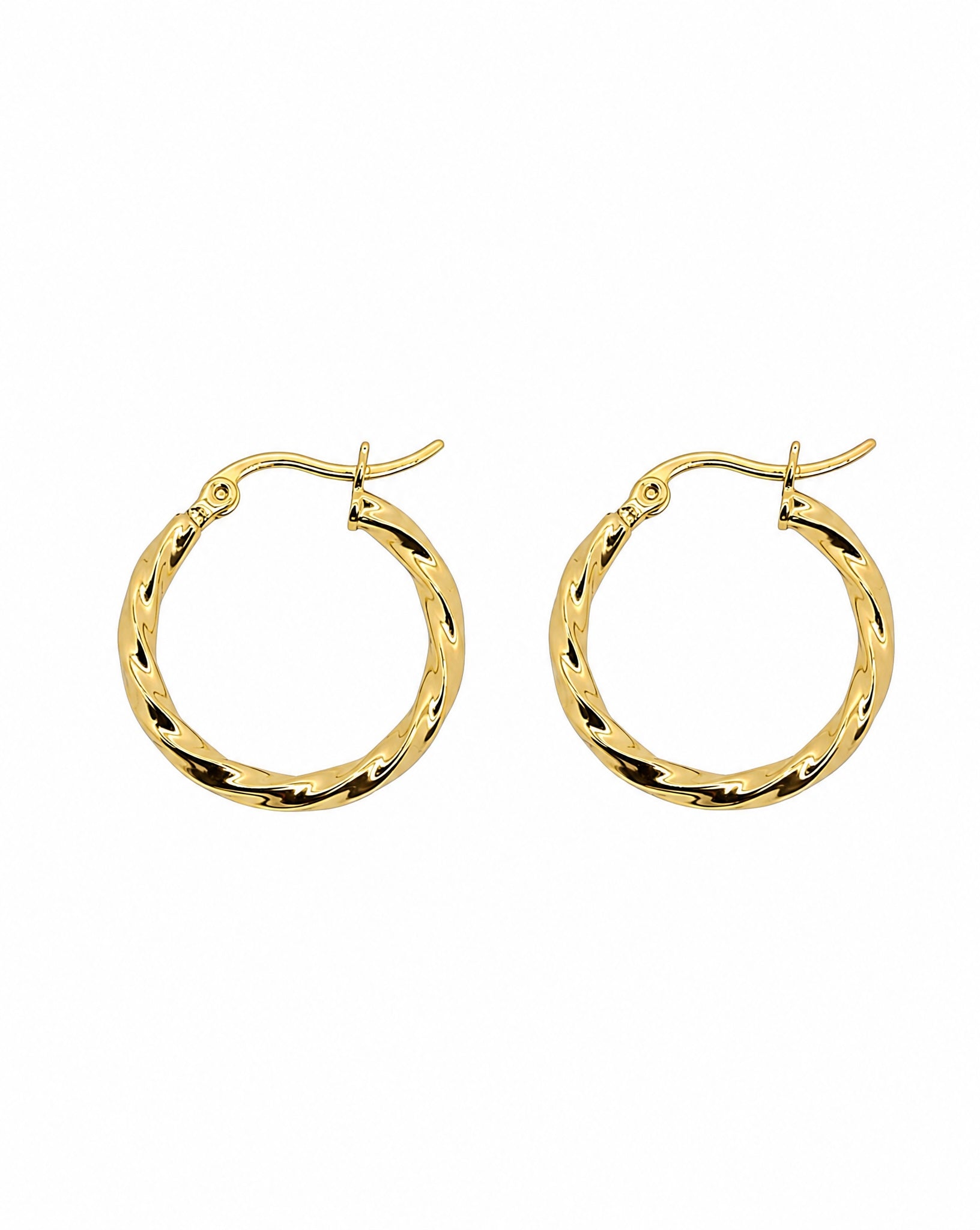 Hunter Rose Aura 18k gold plated hoop earrings with a sterling silver base.