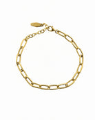 Hunter Rose Ava 18k gold plated fine link chain bracelet with a sterling silver base.