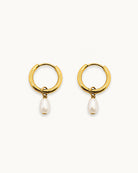Hunter Rose Ayla 18k gold waterproof pendant hoop earrings.