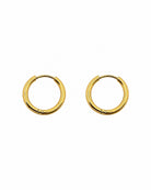 Front view of the Hunter Rose Chloe 18k gold waterproof hoop earrings