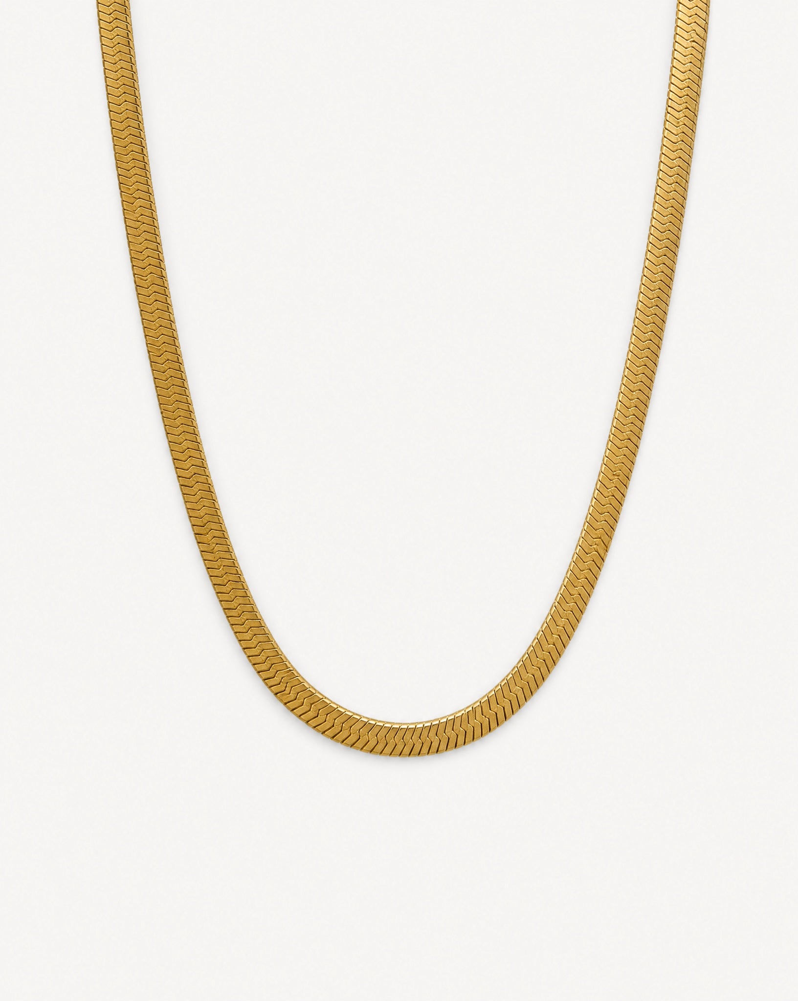 Studio view of the Hunter Rose 18k gold waterproof snake chain bundle.
